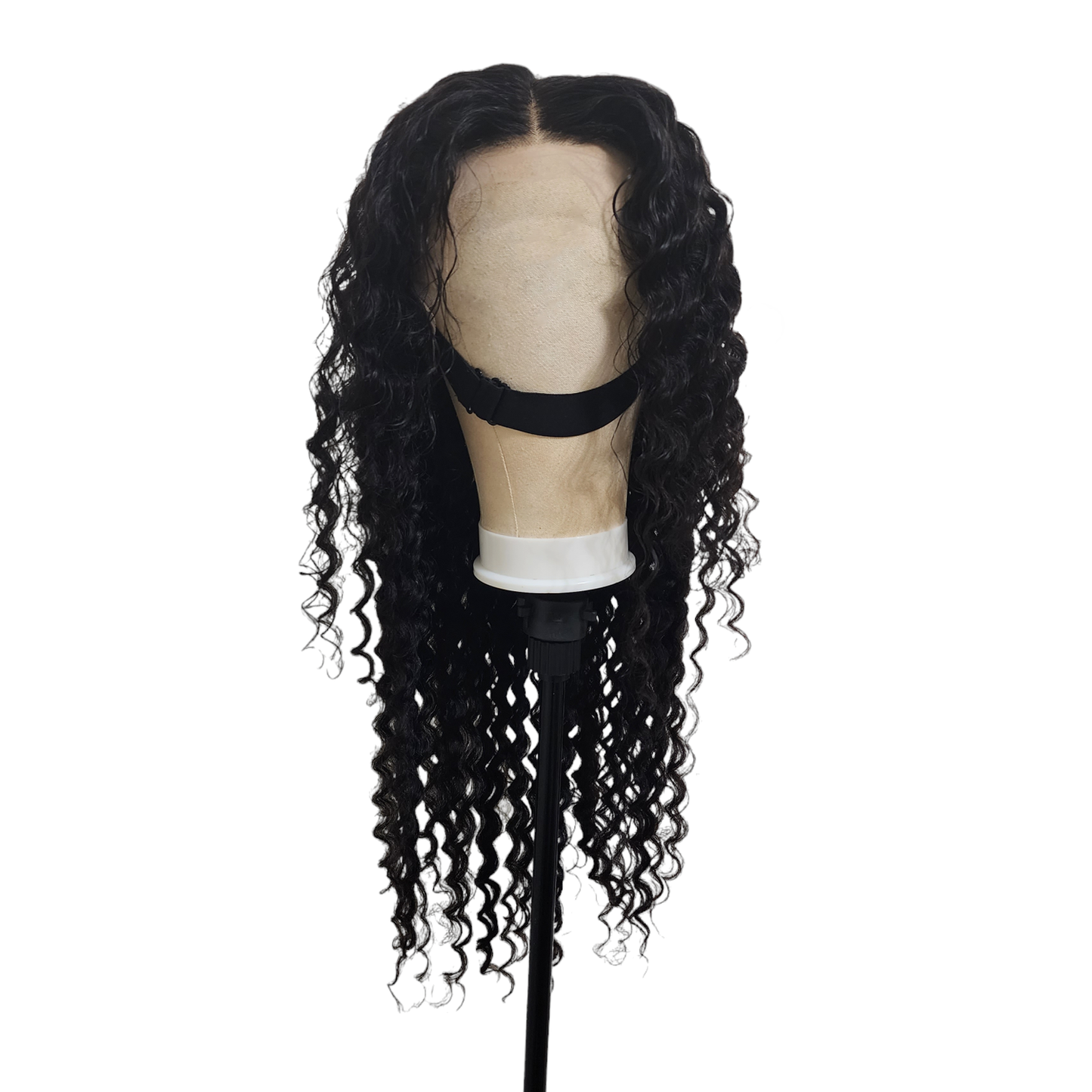 Deep-Wave 100% Human Hair HD Lace Frontal with Adjustable Band for Glueless Option