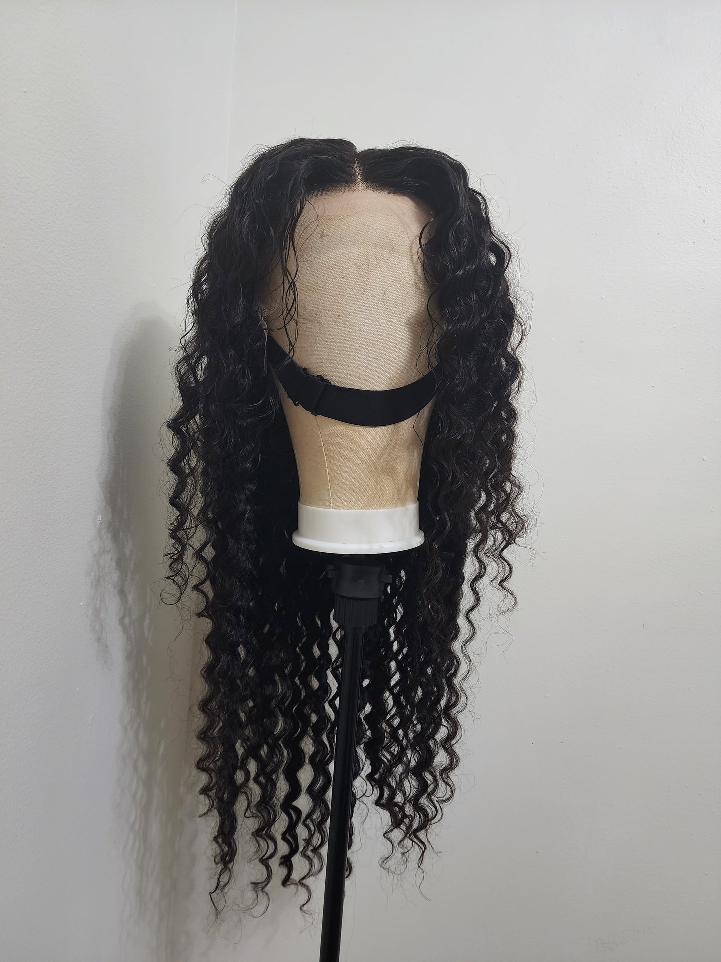 Deep-Wave 100% Human Hair HD Lace Frontal with Adjustable Band for Glueless Option